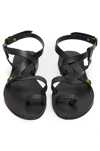 Delphine & Victor - Sandales Ambre Noir (2)