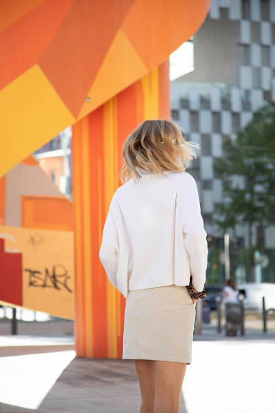 Maevy Mouvement Libre - Jupe Mini Vogue Velvet Craie