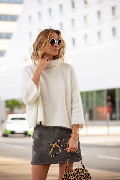 Maevy Mouvement Libre - Jupe Vogue Mini Velvet Gris