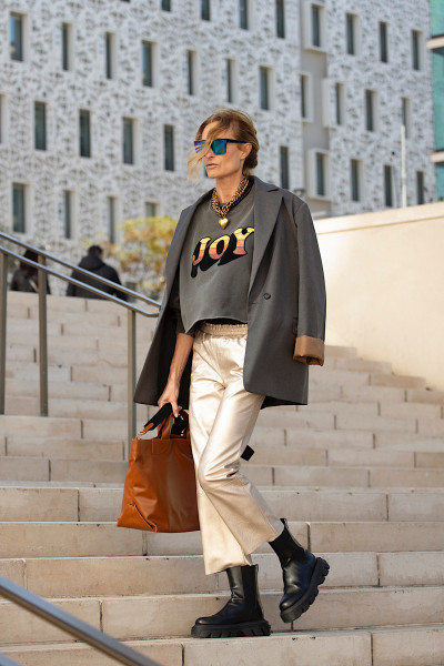 Maevy Mouvement Libre - Pantalon Vegan Champagne