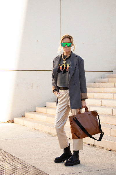 Maevy Mouvement Libre - Pantalon Vegan Champagne