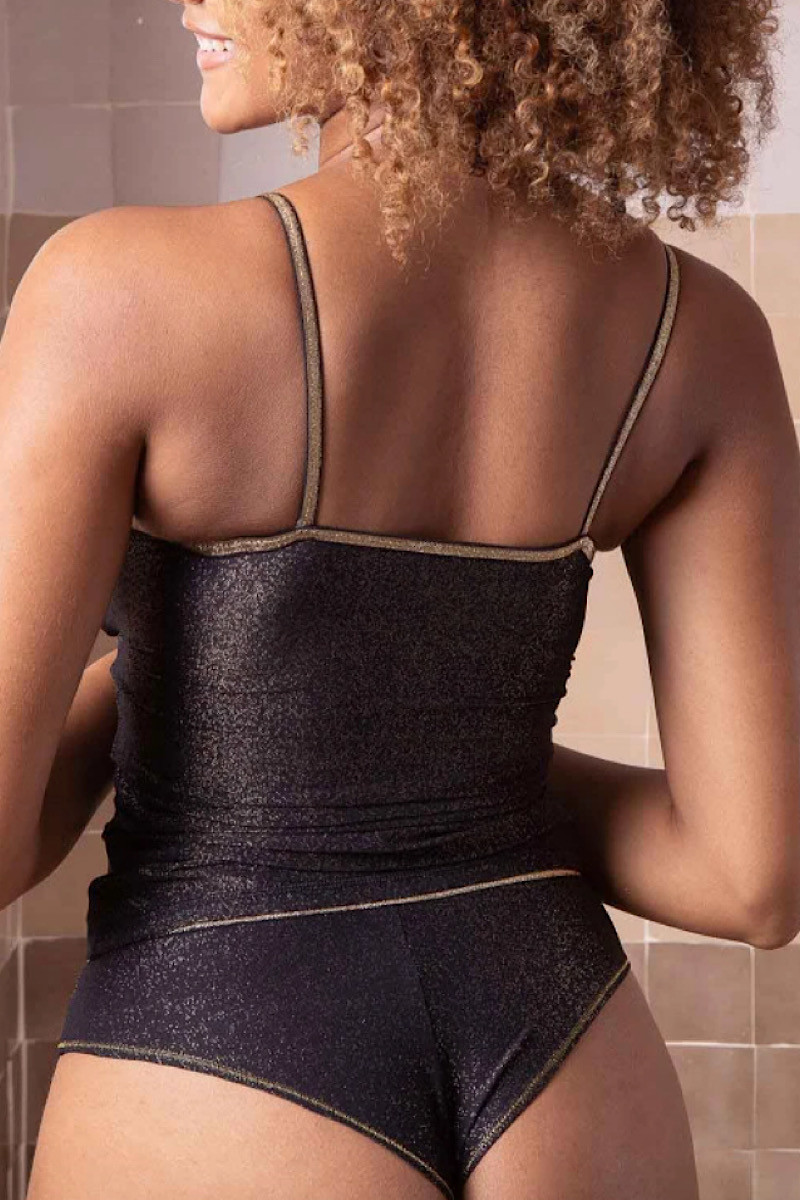 La Nouvelle - Caraco Georgia Mousse Amovibles Noir Lurex