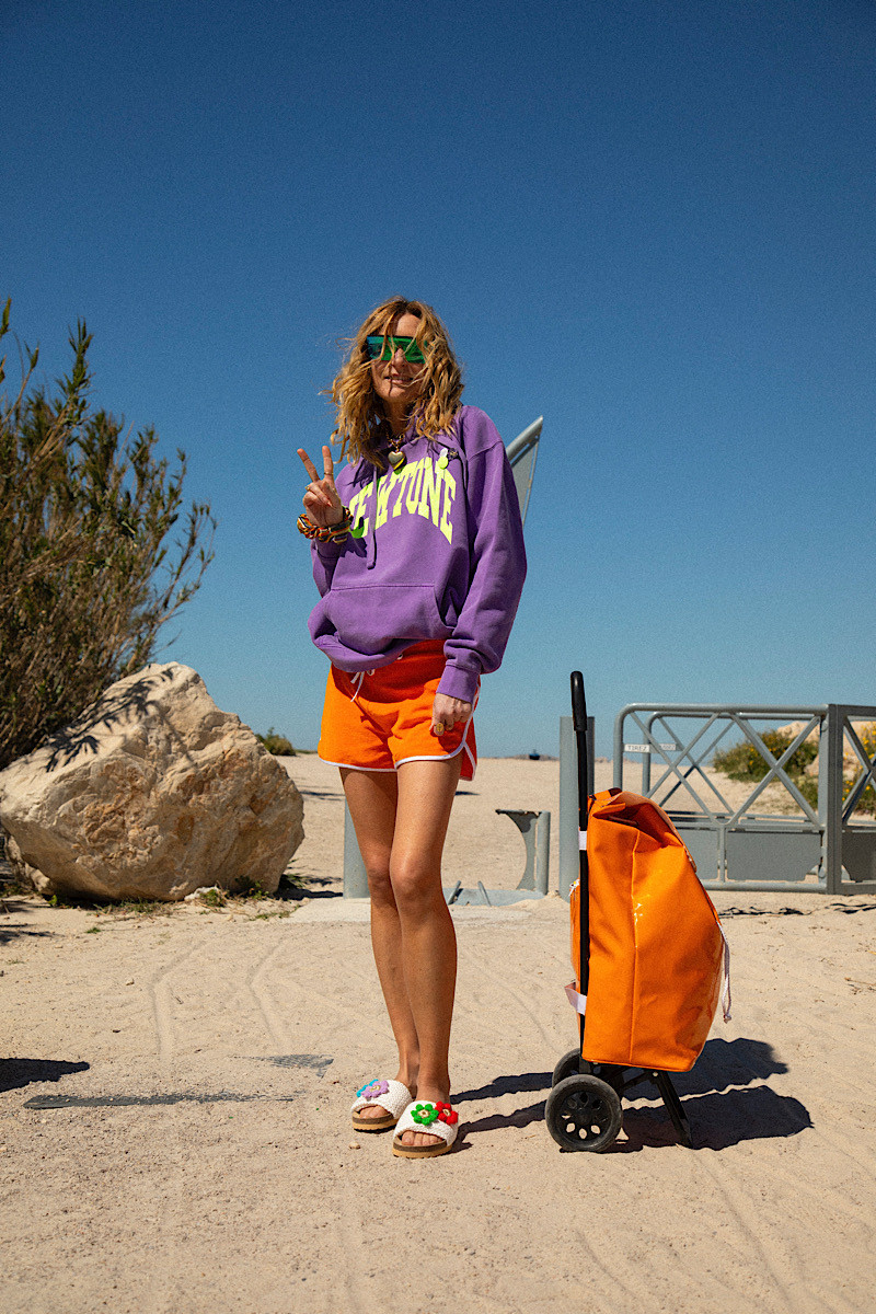 Amrose - Sandales Flower Puff White