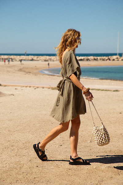 Maison Saint Julien - Robe Courte Empire Kaki