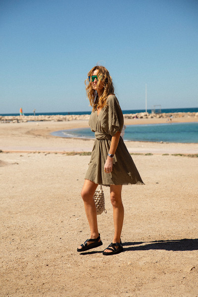 Maison Saint Julien - Robe Courte Empire Kaki