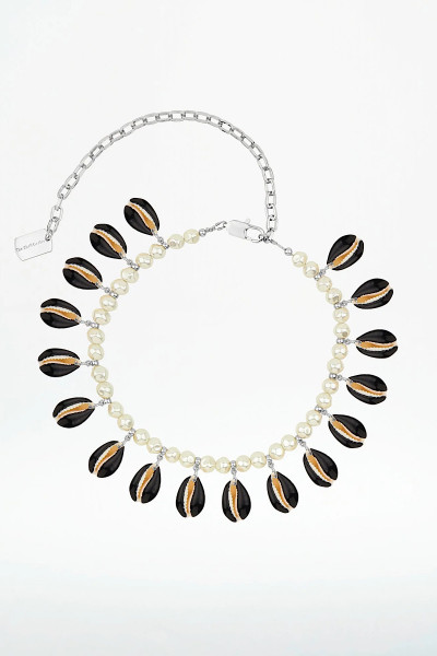 THE SHELL DEALER - Collier Coquillage Poppers Black & Gold