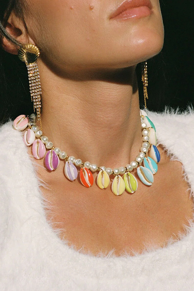THE SHELL DEALER - Collier Coquillage Poppers Multico