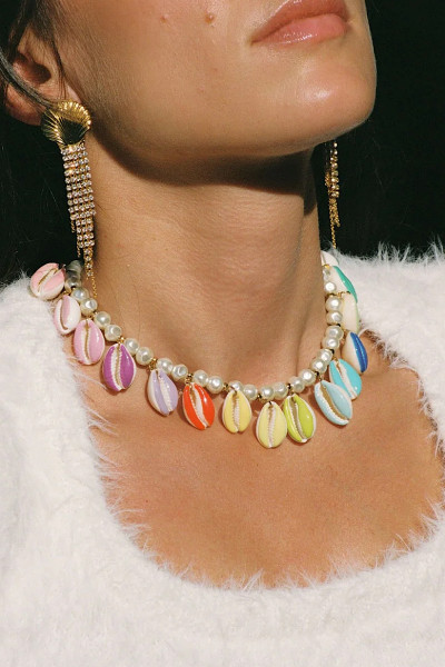 THE SHELL DEALER - Collier Coquillage Poppers Multico