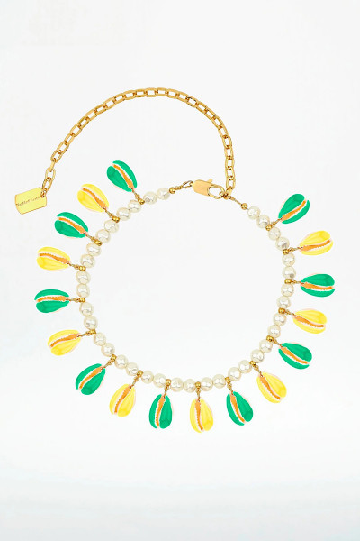 THE SHELL DEALER - Collier Coquillage Poppers Yellow & Green