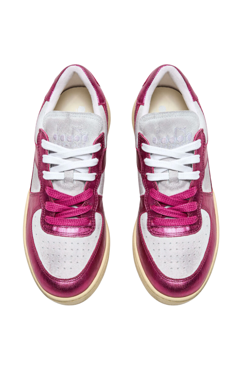 Diadora - Baskets Low Metal Pigskin Used WN Bianco/Viola