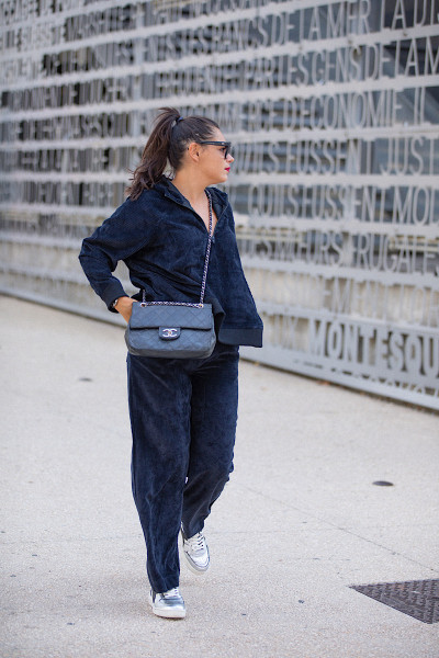 Maevy Mouvement Libre - Pantalon Vintage Black Velours