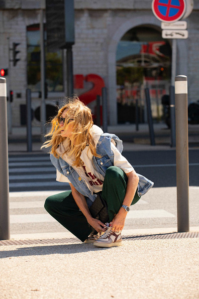 Diadora - Baskets Metal Mix Used Crete Gris