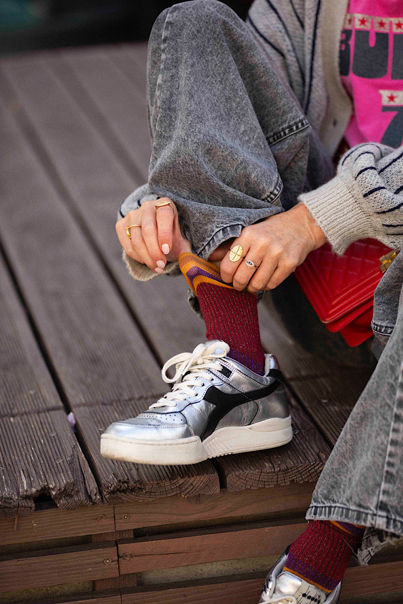 ALTO MILANO - Chaussettes Chapo Bordeaux