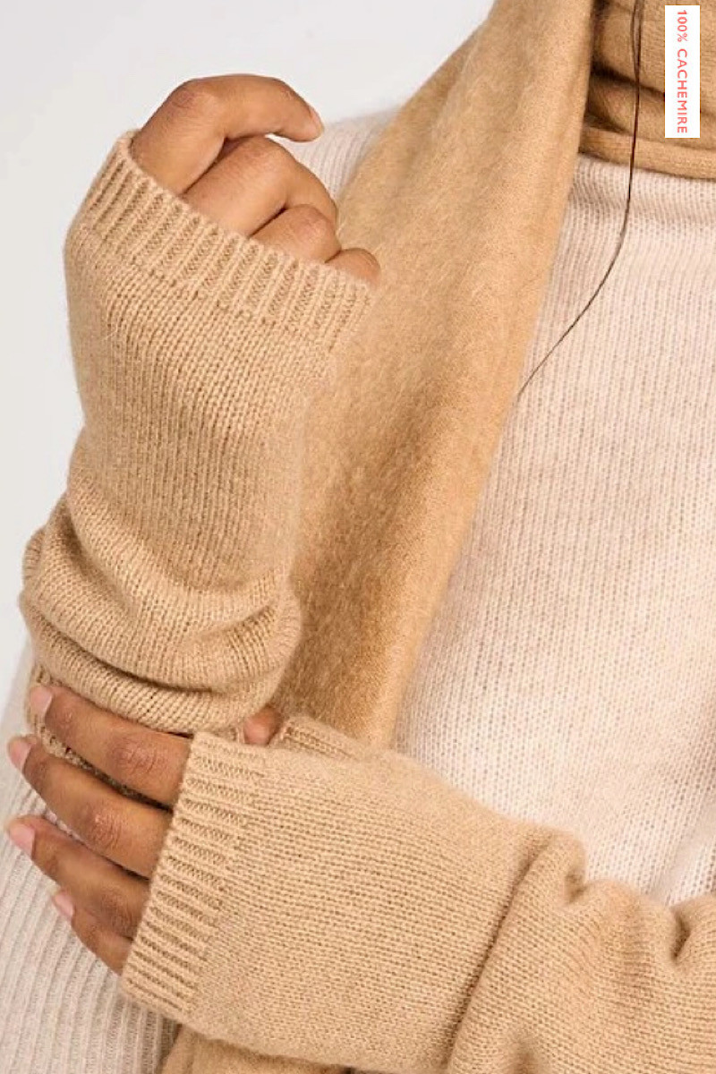 Les Tricots de Lea - Mitaines Garoux Camel