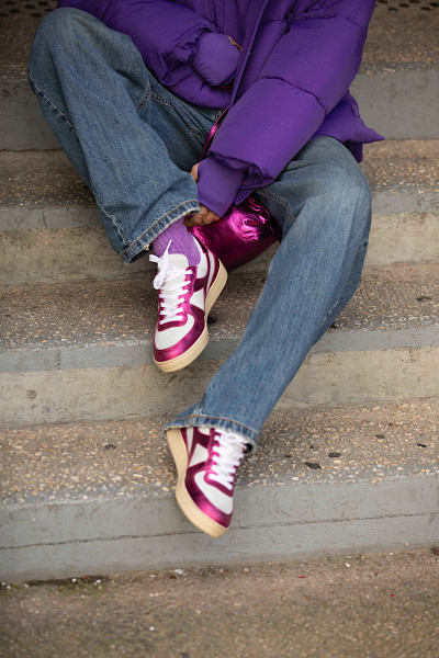 Diadora - Baskets Low Metal Pigskin Used WN Bianco/Viola