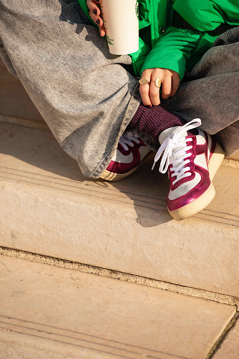 Diadora - Baskets Low Metal Pigskin Used WN Bianco/Viola