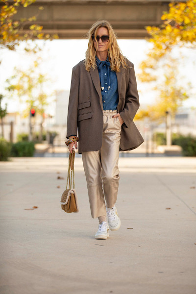 Maevy Mouvement Libre - Pantalon Vegan Champagne