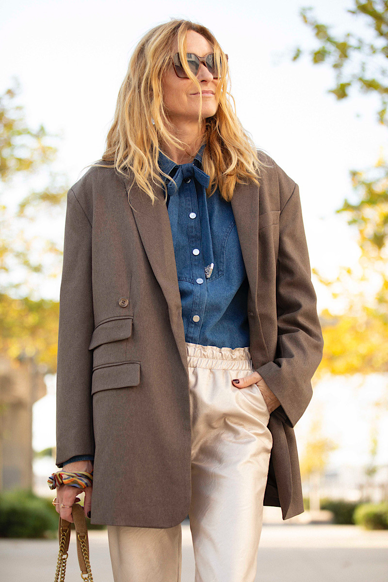 Maevy Mouvement Libre - Pantalon Vegan Champagne