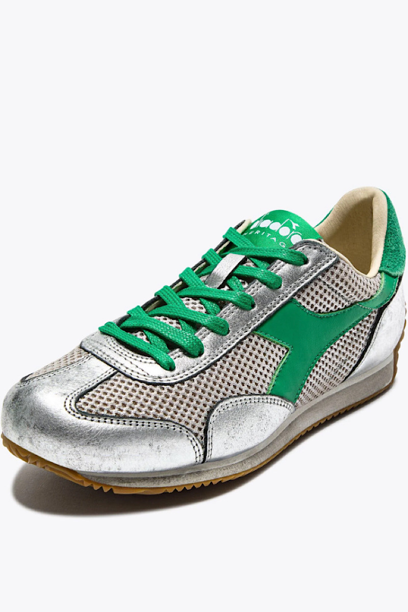 Diadora - Baskets Equipe Argent/Vert