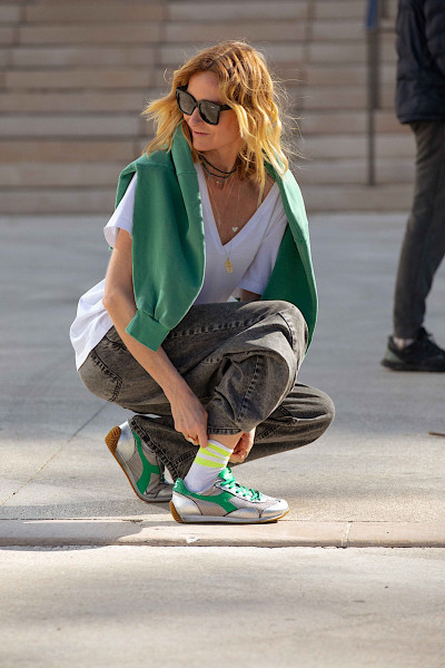 Diadora - Baskets Equipe Argent/Vert