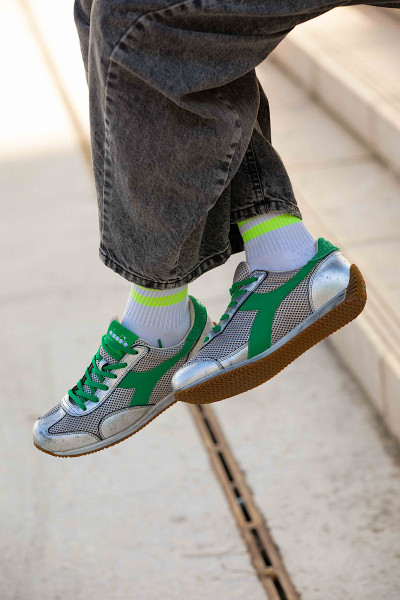 Diadora - Baskets Equipe Argent/Vert