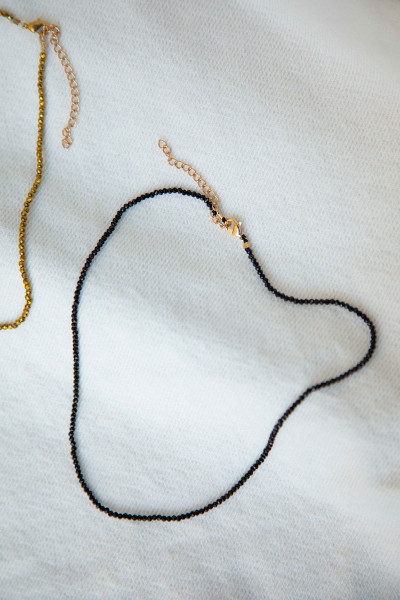 LDC - Collier Perles Onyx Noir