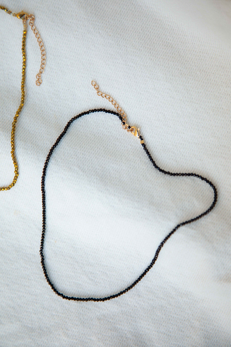 LDC - Collier Perles Onyx Noir