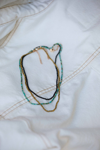 LDC - Collier Perles Onyx Noir