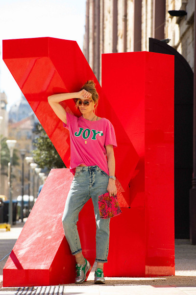 Newtone - Tshirt Starlight Joy Fushia