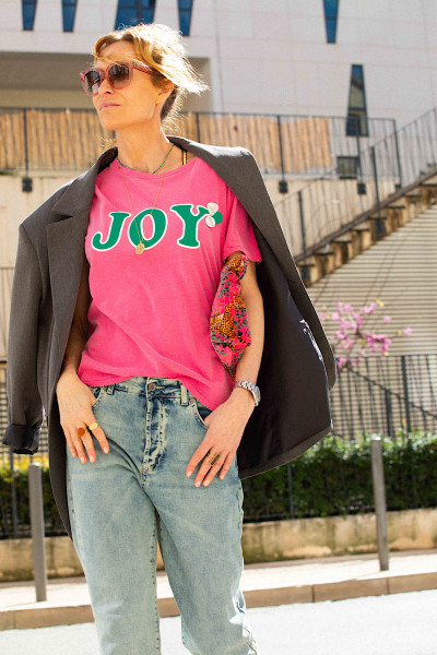Newtone - Tshirt Starlight Joy Fushia
