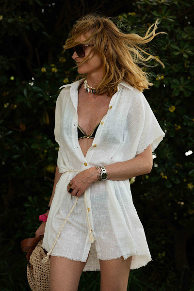 Maison Saint Julien - Robe Courte Mykonos Off White