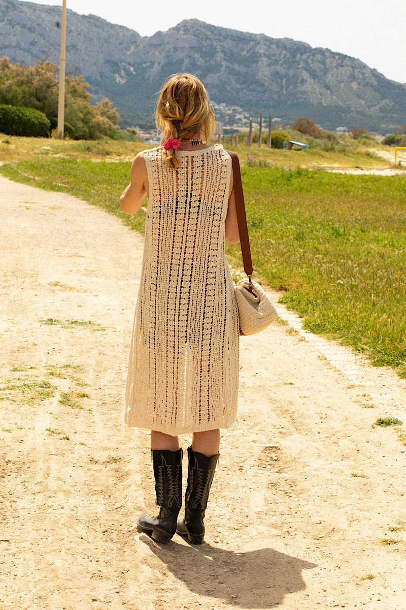 Madone - Gilet Long Crochet