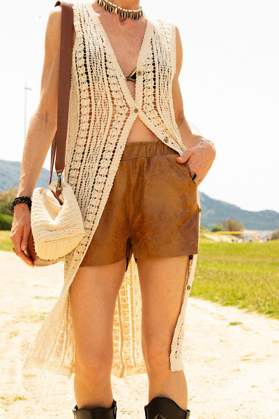 Madone - Gilet Long Crochet