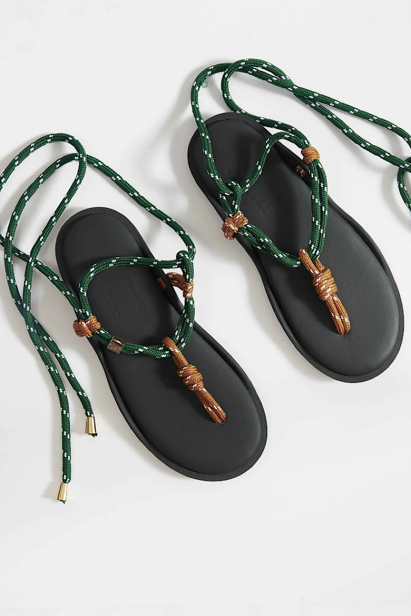 FLOWZE - Sandales Flo Twin Marron/Vert