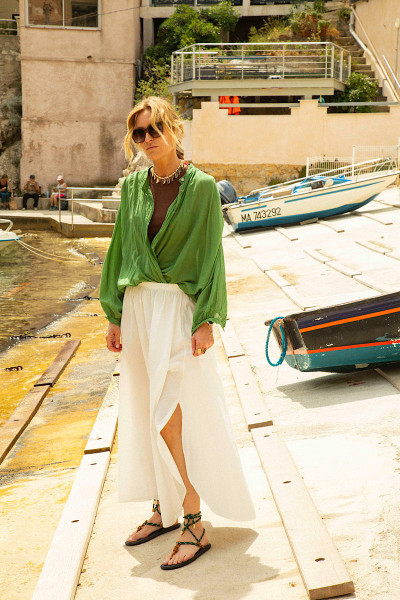 Madone - Blouse Coton Vert