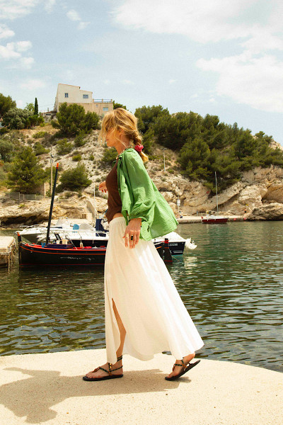 Madone - Blouse Coton Vert