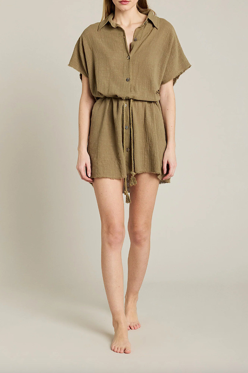 Maison Saint Julien - Robe Courte Mykonos Kaki