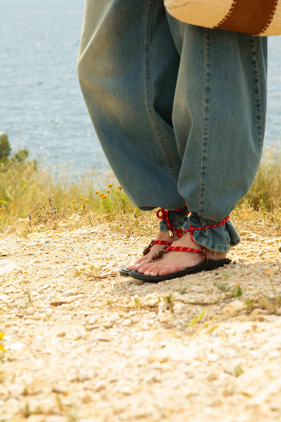 FLOWZE - Sandales Flo Twin Marron Rouge