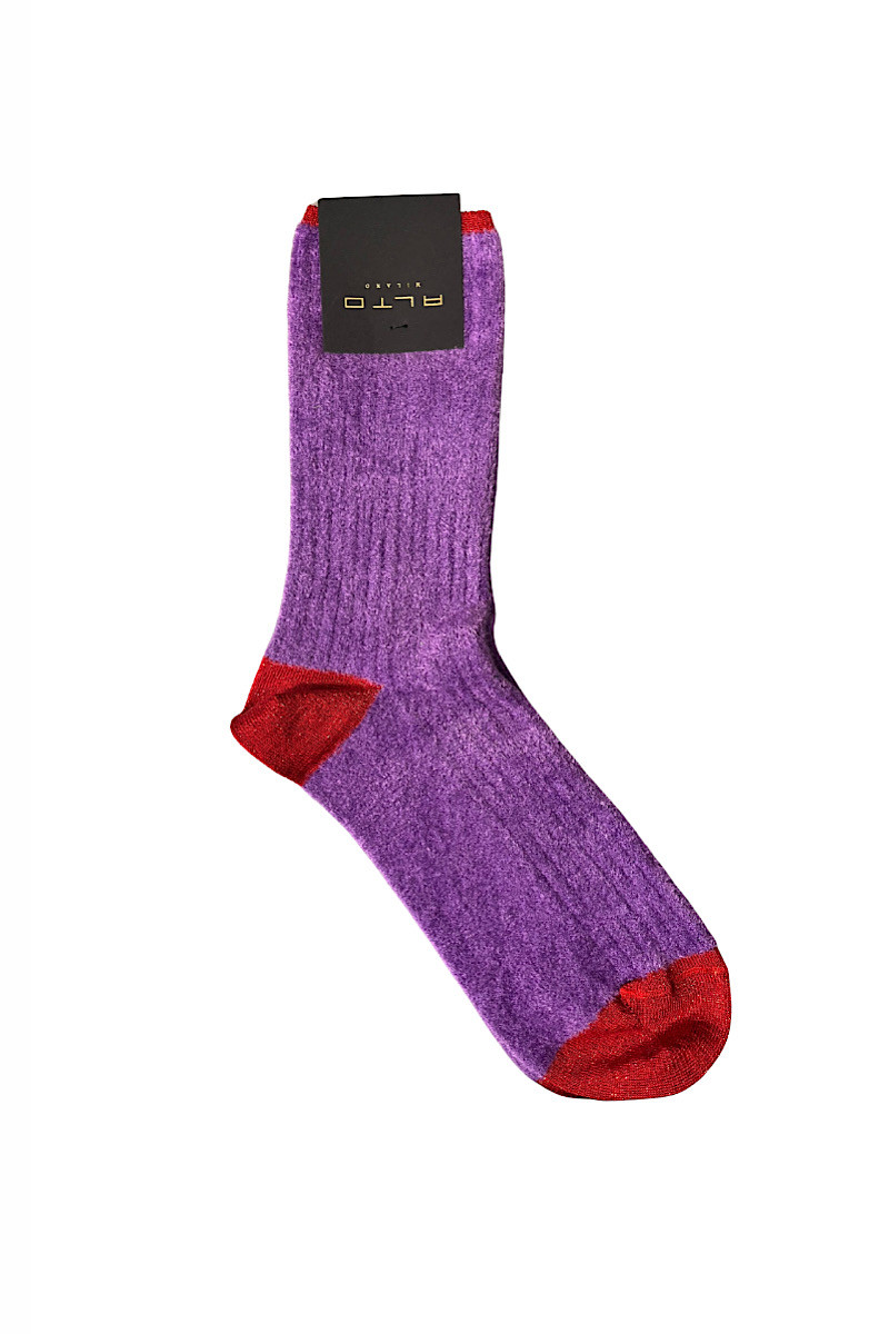 ALTO MILANO - Chaussettes Susan Violette Rouge