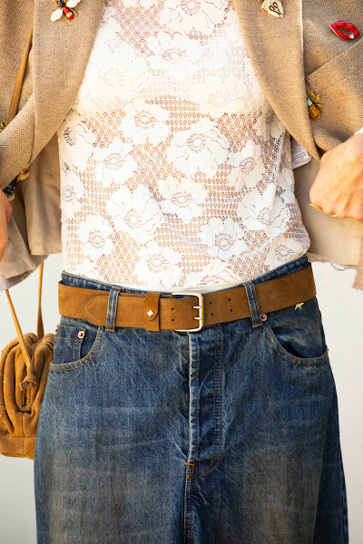 Herbert Frère et Soeur - Ceinture La Guiard Velours Tobacco