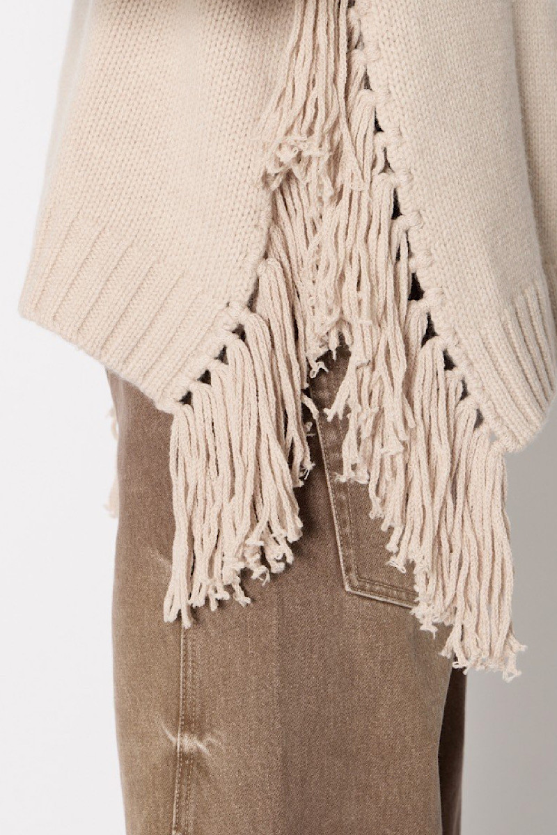 BERENICE - Pull Myfringues Beige