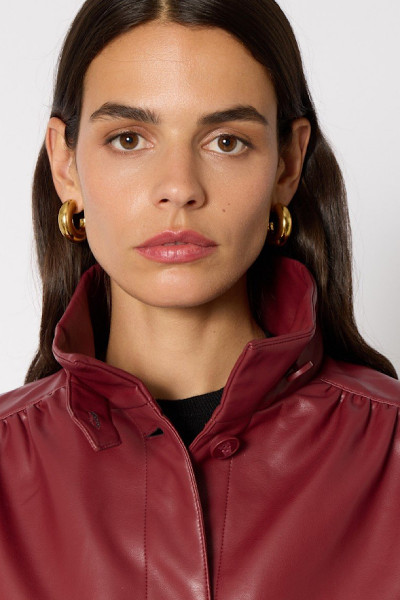 BERENICE - Veste Gab Simili Cuir Burgundy