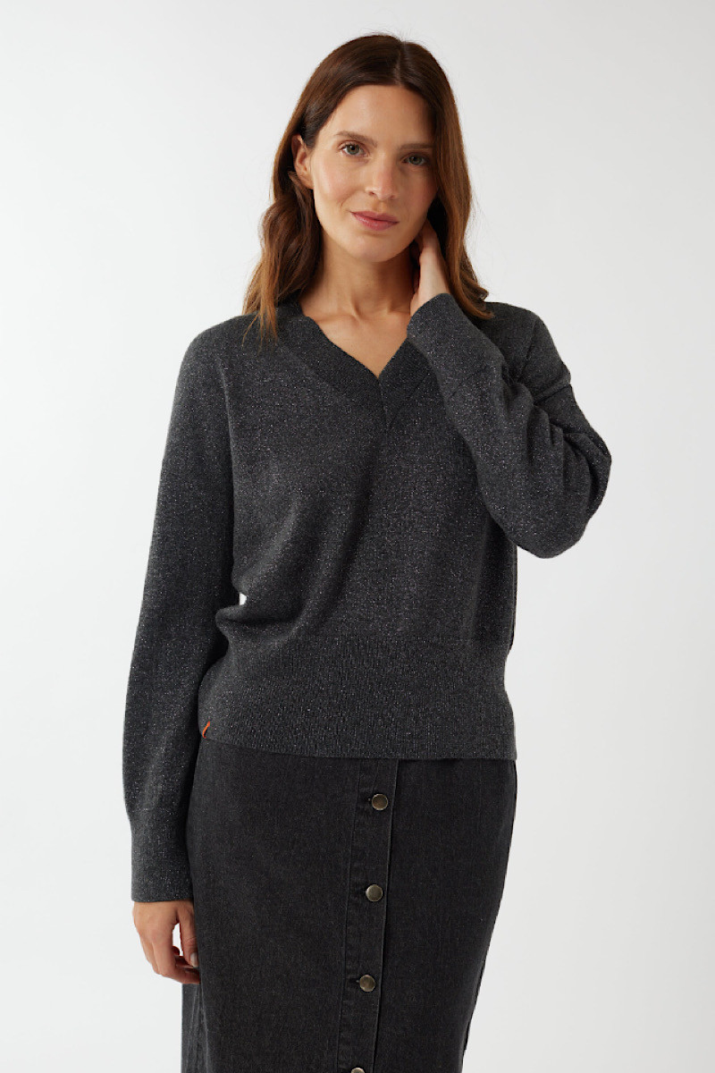 Maevy Mouvement Libre - Pull Loup Col V Grislux