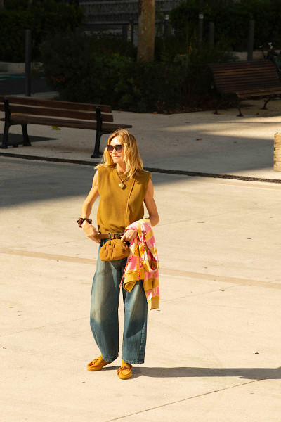 Souvenir - Pull Sans Manche Retro Kaki (2)