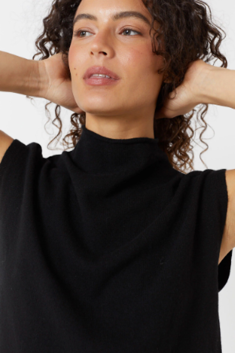 Maevy Mouvement Libre - Pull Olympe Sans Manches Noir