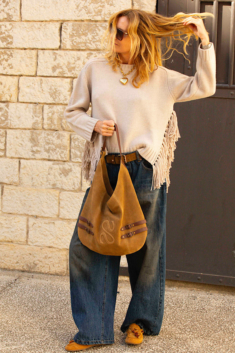 BERENICE - Pull Myfringues Beige