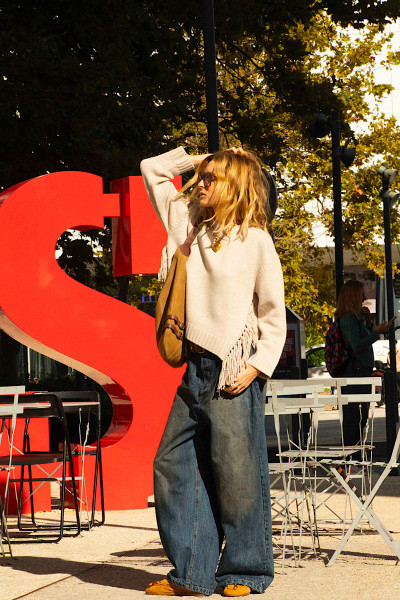 BERENICE - Pull Myfringues Beige