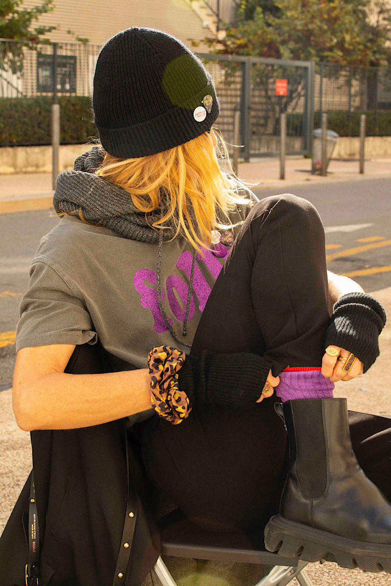 ALTO MILANO - Chaussettes Susan Violette Rouge