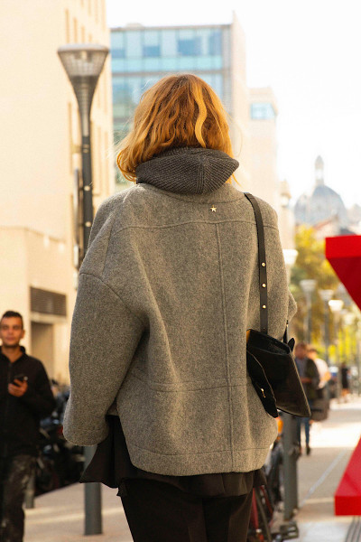 Souvenir - Manteau Court Cappa Gris