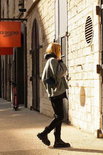 Souvenir - Manteau Court Cappa Gris